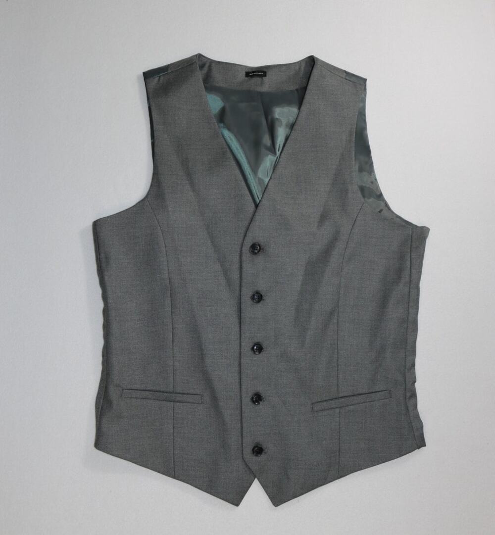 J.Ferrar Slim Fit Gray Dress Suit Vest Waistcoat M